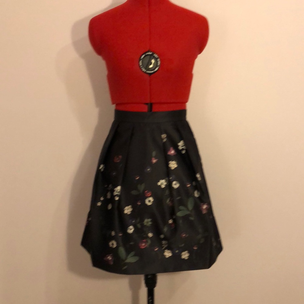 Black Satin Like Skirt